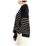 LA LIGNE Sailor Stripe Cotton Sweater Size XL Black Photo 2