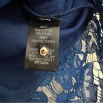 Lulus Heartbeats Blue Eyelash Trim Tiered Lace Blouse Crop Top ONLY Size XL Photo 7