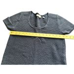 Vince Textured Knit Short Sleeve Scoop Neck Top Navy Blue Women's L Photo 6