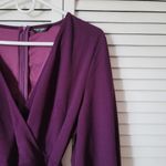 SheIn New Womens Sexy Plunge Wrap Dress with Tie Belt Purple Eggplant Size 1X Photo 4