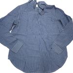 Rails ‎ Top Womens Small Blue Mimi Maldives Stripe Button Down Bow Neck Blouse Photo 2