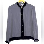 Vintage Women’s Smoky Purple Plum Silk With Velvet Trim Blouse And Skirt Set 14 Photo 2