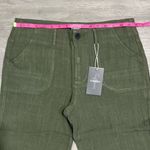 Flamingo New Flamingals Linen Blend Flare Low Waist Dress Pants Size Small Women’s Green Photo 9