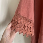 Free People Large Boho Short Dress Rust Bohemian Hippie Vacation Photo 5