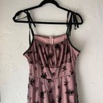 SheIn Whimsigoth Pink Floral Black Lace Trim Dress Spaghetti Strap Party Fairy Grunge Photo 1