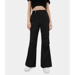 Halara High Waisted Belted Button Zipper Pocket Flare Casual Cargo Pants Black L Photo 2