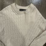 Kendall + Kylie Crew Neck Sweater Women’s Winter White Cream Cable Knit Slouchy Photo 2