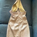 Pretty Little Thing Tan crossed underwire faux leather mini dress Photo 2