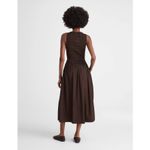 Madewell  The Melody Smocked Midi Dress Cotton Molasses Brown A Line Small NWT Photo 3