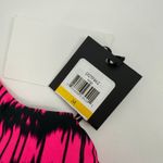 DKNY  Bikini Top Size Medium NWT Printed Square Neck Hot Pink Black Swim Sporty Photo 2