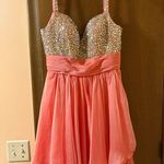 La Femme 16813 Short Dress in Coral Photo 2