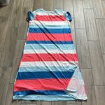 Short sleeve stripe dress with side slit White Size 2X Photo 3