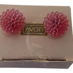 Vtg Avon Earrings Molded Plastic Cluster Summer Berries Redberry Stud Pierced Photo 2