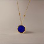 Titanium Steel 14K Gold Plated Elegant Lady Plating Inlay Round Twist‎ | BLUE Photo 1
