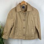 Gap Women's Tan Wool Blend Cropped Winter Pea Coat M Photo 0