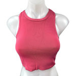 ZARA Women's Pink Sleeveless High Neck Racerback Sports Bra Crop Tank Top Size S Photo 0