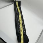 Express Black Stretch Waist Belt Woven Studded Faux Leather Elastic S/M Snap Photo 5