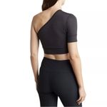 Zella Black Asymmetrical Crop Top Photo 2
