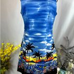 Shannon Marie Hawaii Sheath Dress Palm Trees Fish Dolphins 10 Blue Photo 2