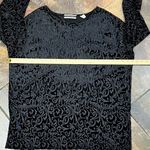 Amanda Smith Black Textured Paisley Velvet 2X Blouse Photo 5