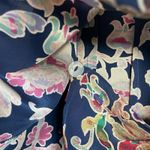 Adrianna Papell Vtg Silk Wrap Maxi Dress Sz 12 Blue Floral Fairy Grunge Academia Photo 3