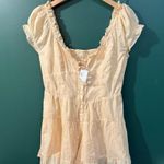 Urban Outfitters  Lily Cream Tie-Front Playsuit Romper Cottagecore Whimsy Lace Photo 5