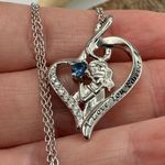 Mother & Child, I Love You Forever Cz Heart Necklace Silver Photo 3