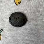 Naketano  Sz Med‎ Sweatshirt Lemon Pattern Pullover Stretch Cream Scoop Neck Gray Photo 6