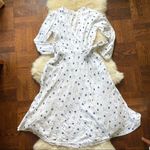 XiRENA Reece Wrap Dress White & Blue Crinkle Gauze long sleeve Size L Photo 1