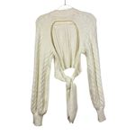 Camila Coelho Revolve Safaa Sweater Chunky Cable Knit Cropped Open Back Medium Photo 8
