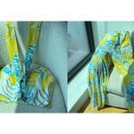 Love University Floral Crop Top and Bottom in Yellow and Blue Size M Photo 1
