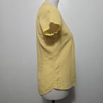 prAna Yellow Textured Pleated Short Sleeve Button Up Shirt XS Gorpcore Normcore Photo 3