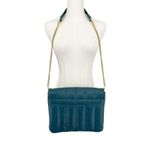 Fawn Design The Quilted Clutch Teal Matte Vegan Leather Crossbody Purse Photo 2