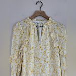 Intermix  Maura Ruffled Long Sleeve Silk Floral Blouse Yellow size 2 $228 Photo 4