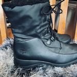 Totes Cathy waterproof all weather faux fur lined lace up rain/snow winter boots Black Size 11 Photo 2
