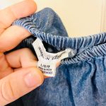 American Eagle NWOT  blue denim ruffle crop top Photo 6