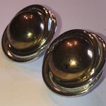 Silver Tone Gold Tone Chunky Round Dome Retro Boho Clip On Earrings Photo 3