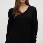 Hilary Radley  Black 100% Cashmere sweater Medium Photo 0