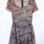 Hazel Short Sleeve Semi Sheer Leopard Print Dress Size Small Photo 0