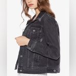 Avec Les Filles Denim Jacket  Black Washed Denim Distressed Sz M Fall Winter Photo 1