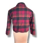 Woolrich Vintage  Cropped Red Plaid Wool Jacket Made In USA Rugged Warm Winter Photo 7
