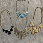 Lot Of 4 Statement Chunky Bib Necklaces 2010’s Gold Photo 0
