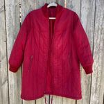 Vintage Mid Length Quilted Coat in Red Size Medium Oversized Small Photo 0