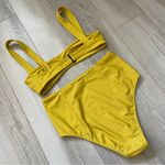 Galamaar Bikini Swimsuit bralette high rise womens Yellow (small) bright beach Photo 3