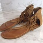 Giani Bernini Gianni bini brown leather fringe gladiator sandals size 9.5m Photo 1