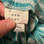 A New Day Teal and White Striped High Waist Shorts Photo 2