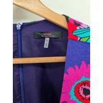 Trina Turk  Floral Print V Neck Bell Sleeve Dress Size 14 Blue Pink Red Green Photo 1