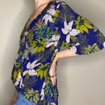 Lost + Wander Blue Floral Chic Boho Blouse Photo 1