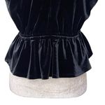 Adyson Parker  Velvet Peplum V-neck Top Women’s Size S Ruched Shoulder Holiday Photo 8