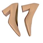 Naturalizer 7.5 Heels Wide Pumps 7.5W Nude Classic Leather Neutral Minimalist Photo 1